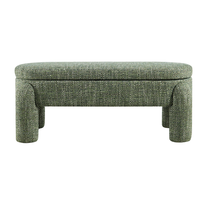 Bowden Chenille Storage Bench - Salzburg Green - view 4