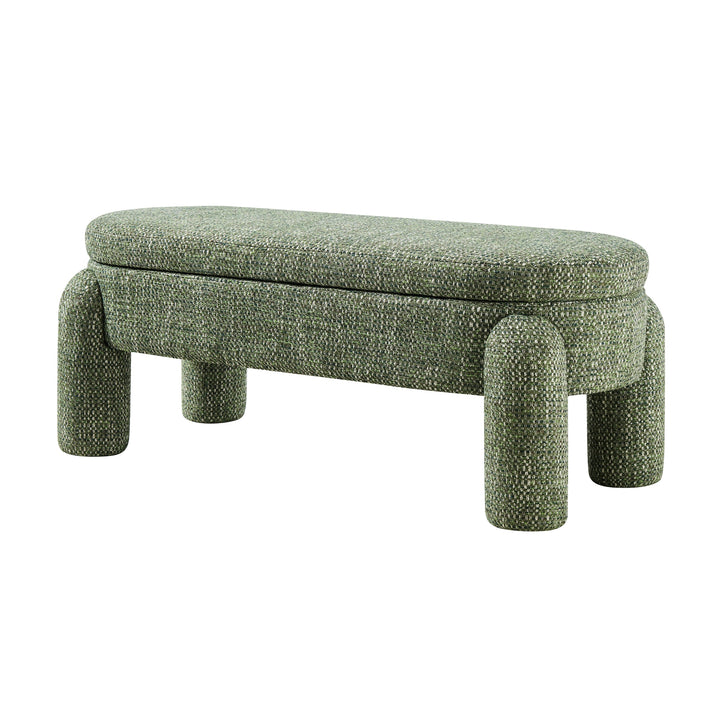 Bowden Chenille Storage Bench - Salzburg Green - view 8