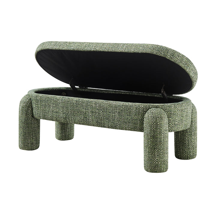 Bowden Chenille Storage Bench - Salzburg Green - view 10
