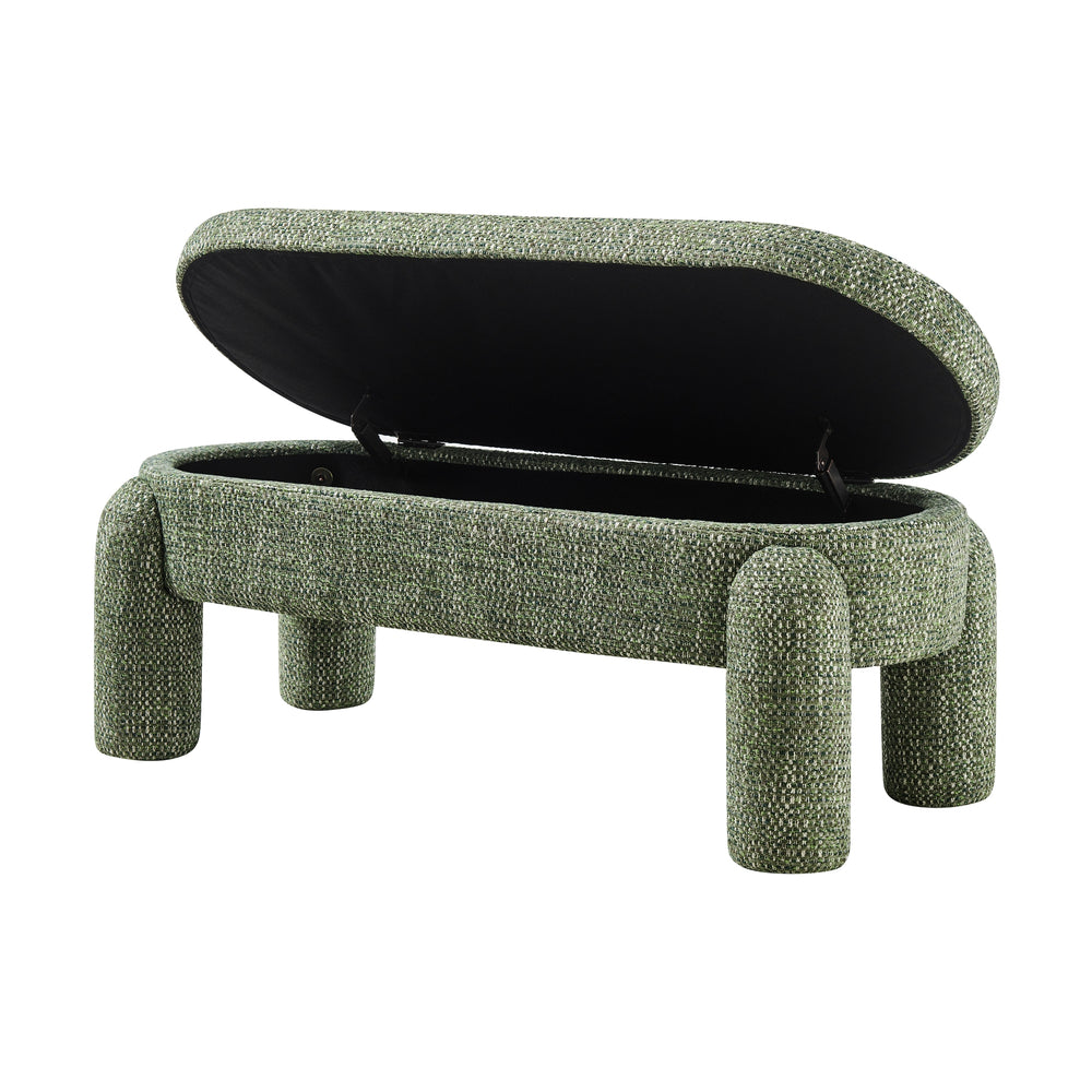 Bowden Chenille Storage Bench - Salzburg Green - view 10