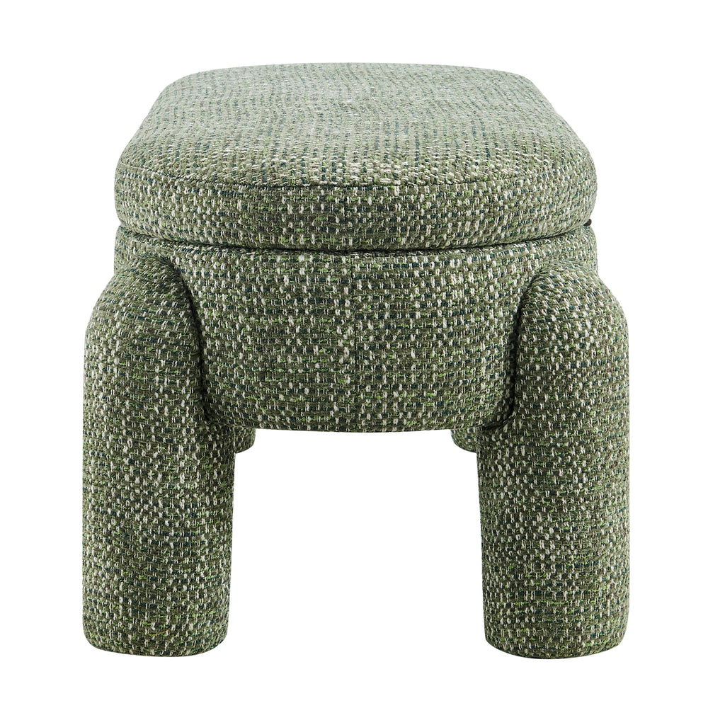 Bowden Chenille Storage Bench - Salzburg Green - view 5