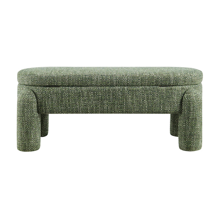 Bowden Chenille Storage Bench - Salzburg Green - view 6