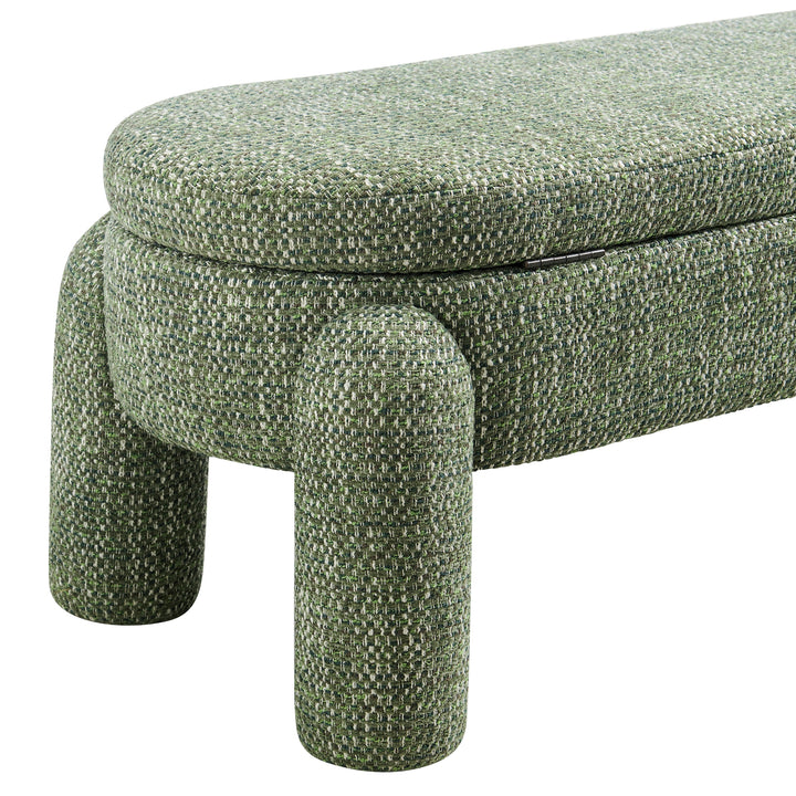 Bowden Chenille Storage Bench - Salzburg Green - view 9