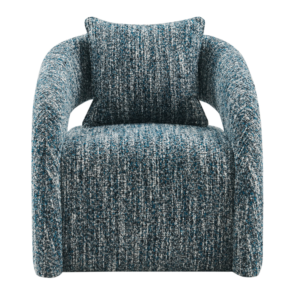 Lunessa Boucle Accent Arm Chair - Dappled Blue - view 4