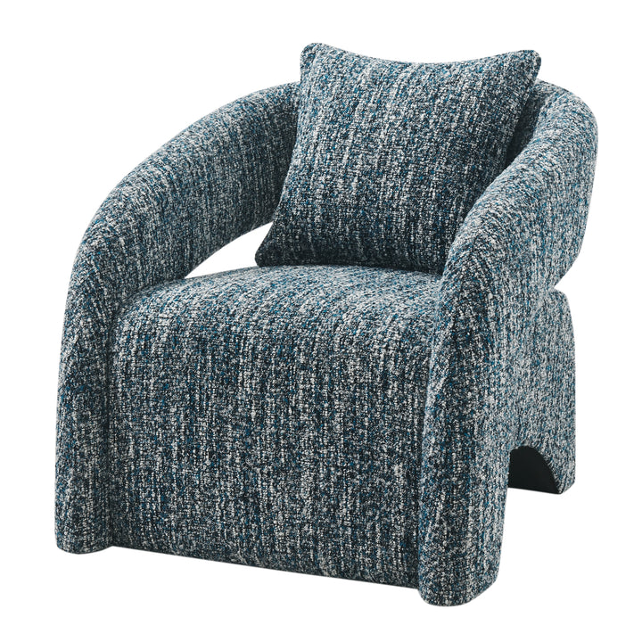 Lunessa Boucle Accent Arm Chair - Dappled Blue