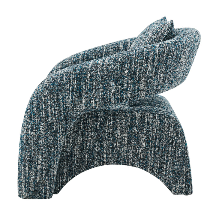 Lunessa Boucle Accent Arm Chair - Dappled Blue - view 5