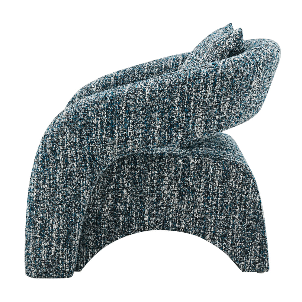 Lunessa Boucle Accent Arm Chair - Dappled Blue - view 5