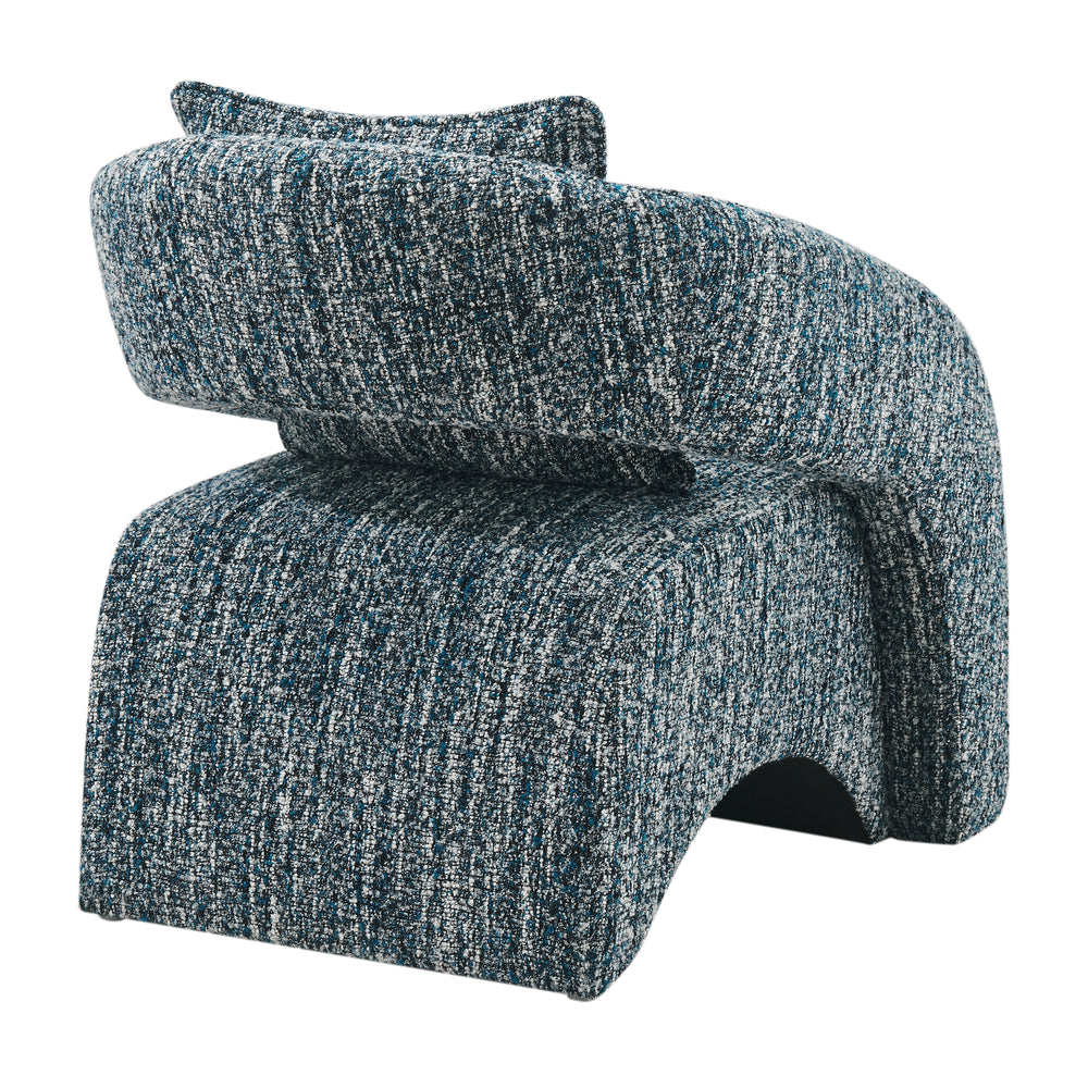 Lunessa Boucle Accent Arm Chair - Dappled Blue - view 7