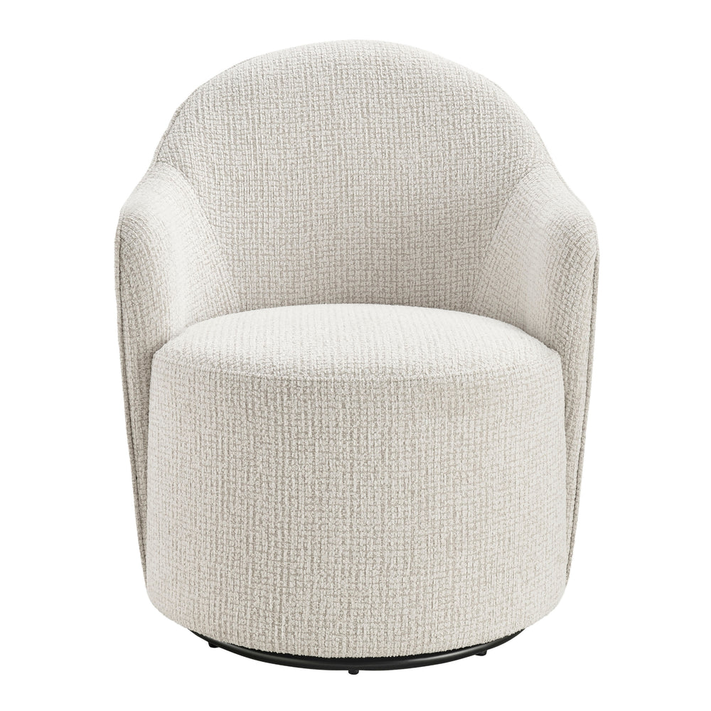Zia Fabric Swivel Accent Arm Chair - Mila Ivory - view 4