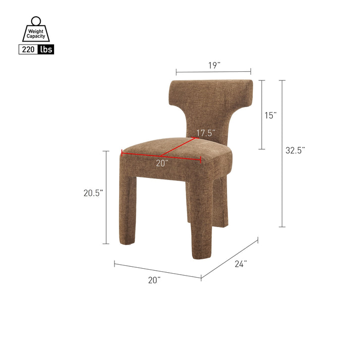 Arco Chenille Dining Side Chair - Millburry Brown - view 2