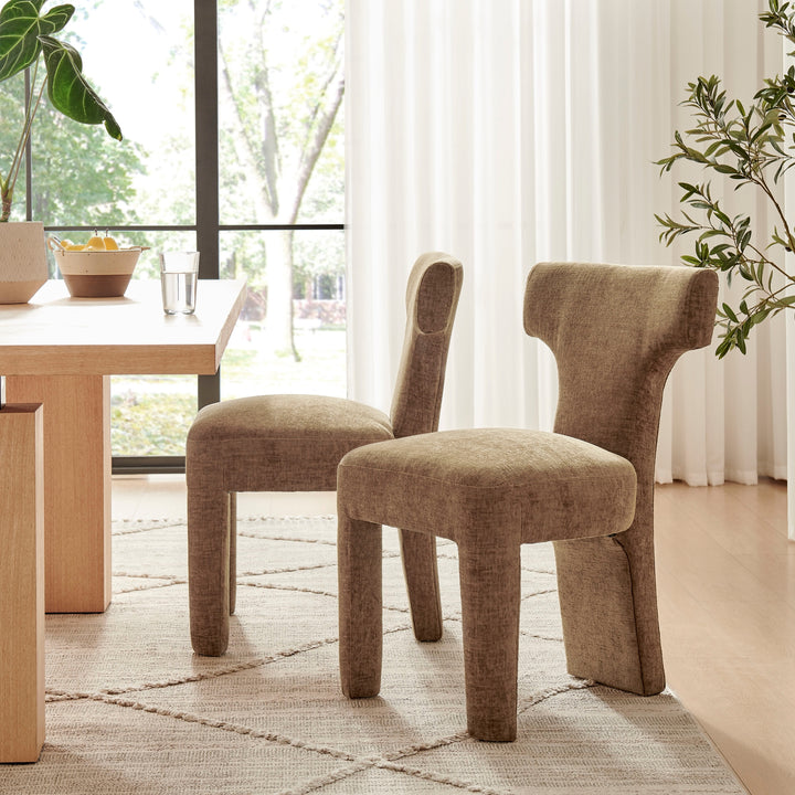 Arco Chenille Dining Side Chair - Millburry Brown - view 3
