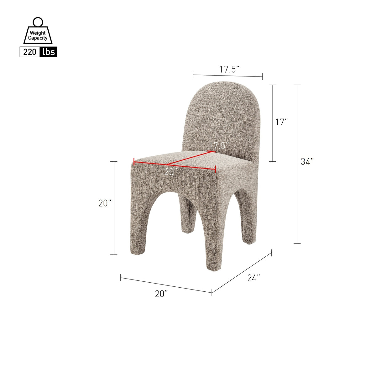Vano Chenille Dining Side Chair - Nara Sand - view 2