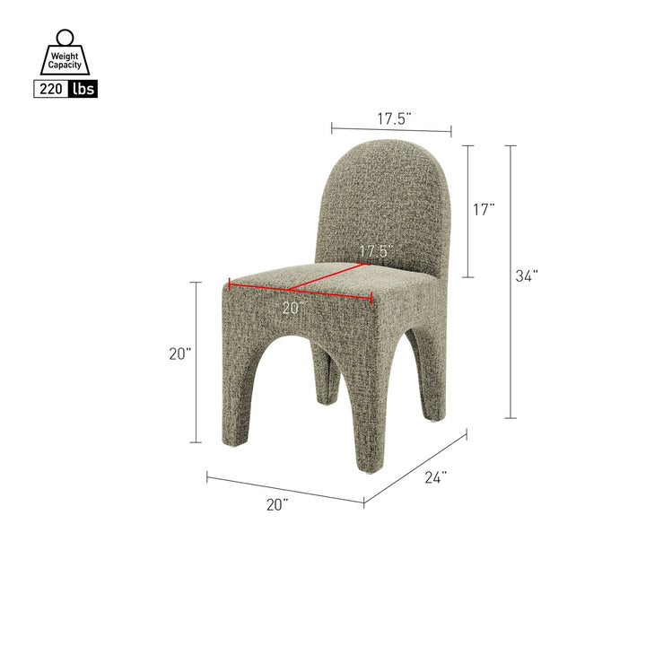 Vano Chenille Dining Side Chair - Nara Olive - view 2