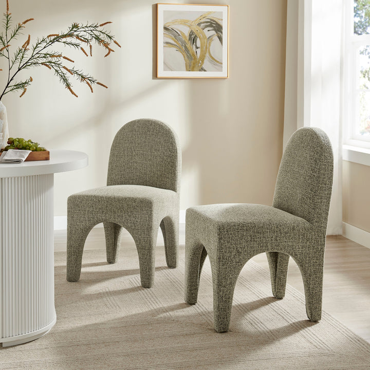 Vano Chenille Dining Side Chair - Nara Olive - view 3