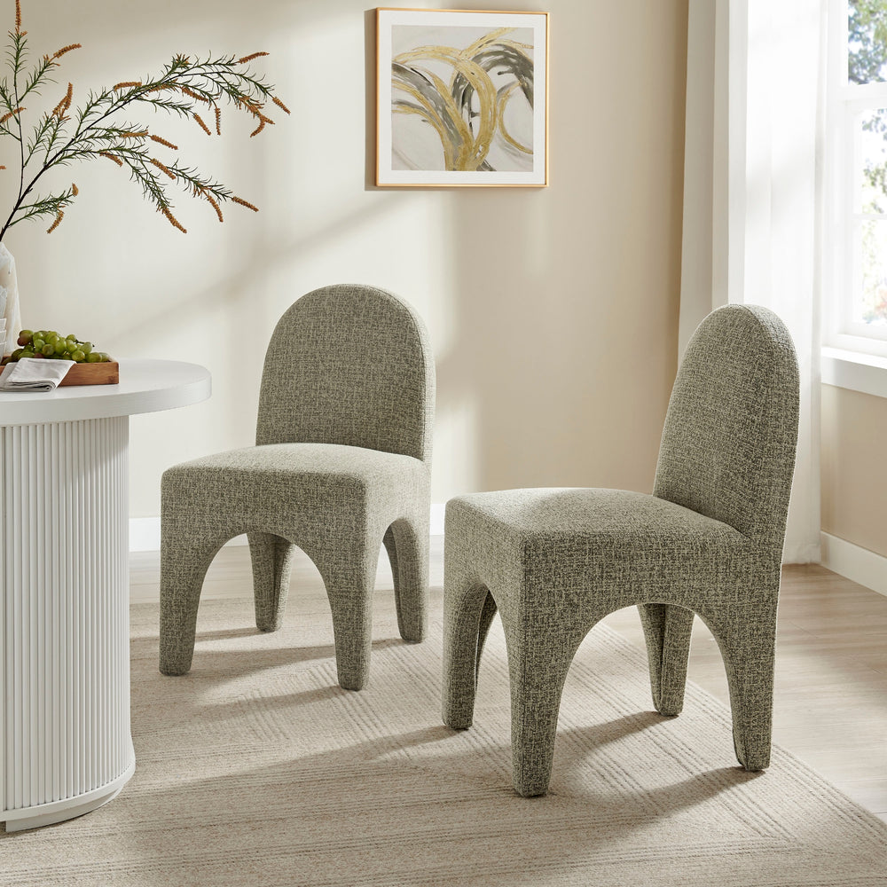 Vano Chenille Dining Side Chair - Nara Olive - view 3
