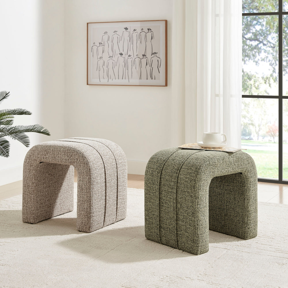 Rivo Chenille Stool - Nara Olive - view 3