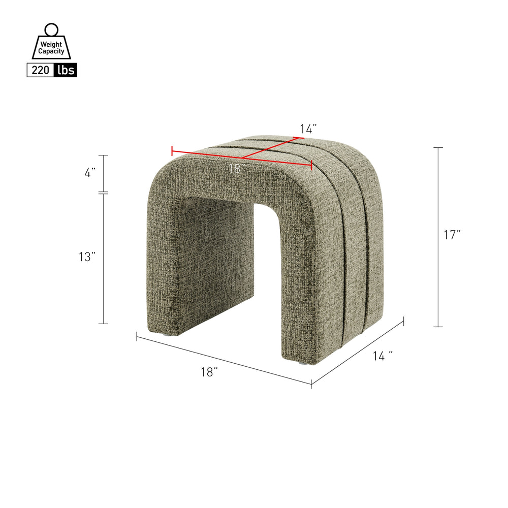 Rivo Chenille Stool - Nara Olive - view 2