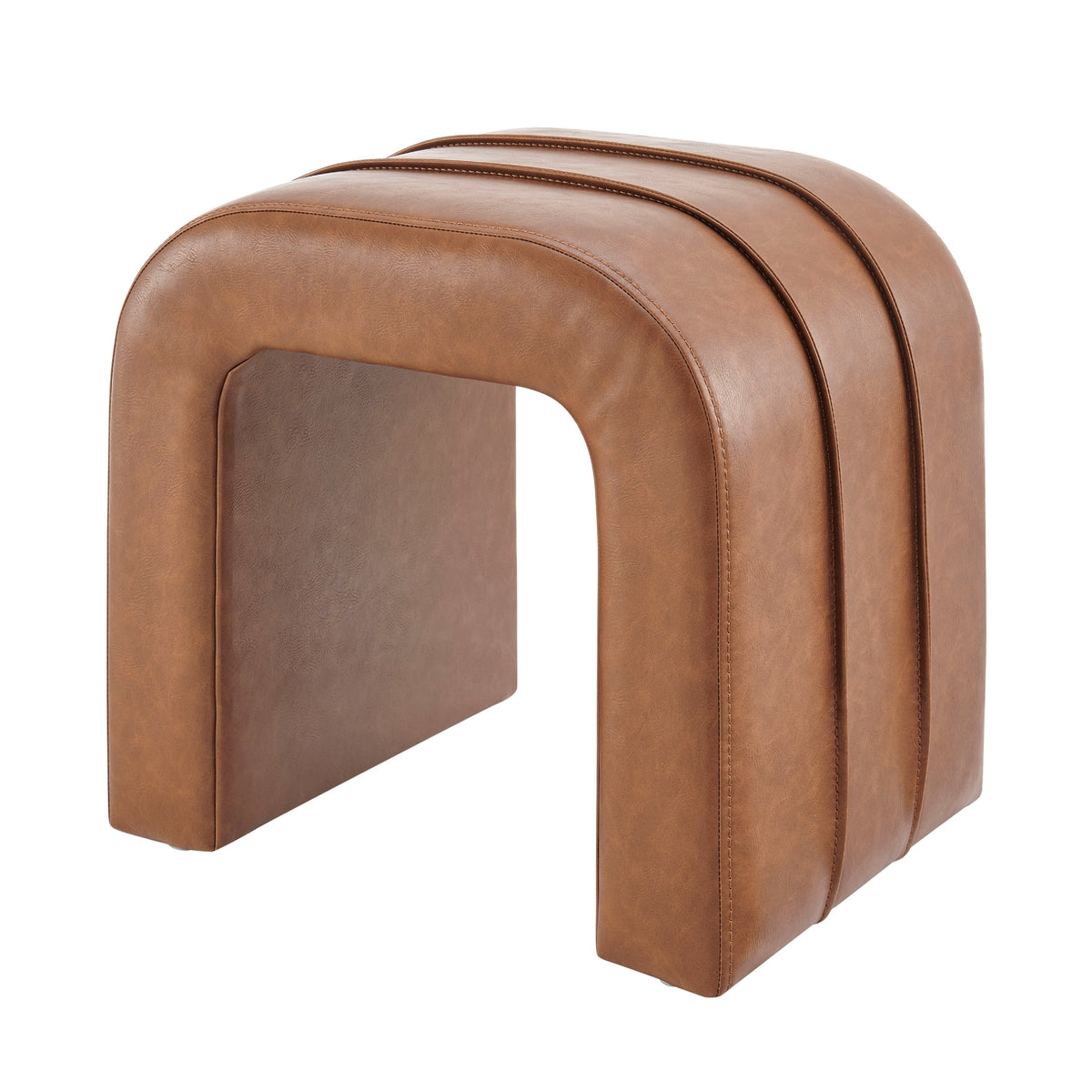 Rivo Faux Leather Stool - Vintage Cider