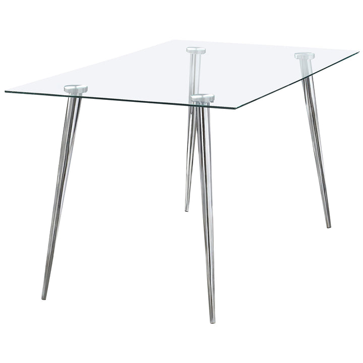 Coaster Furniture 190621CHR Gilman Rectangular 64-inch Glass Top Dining Table Chrome