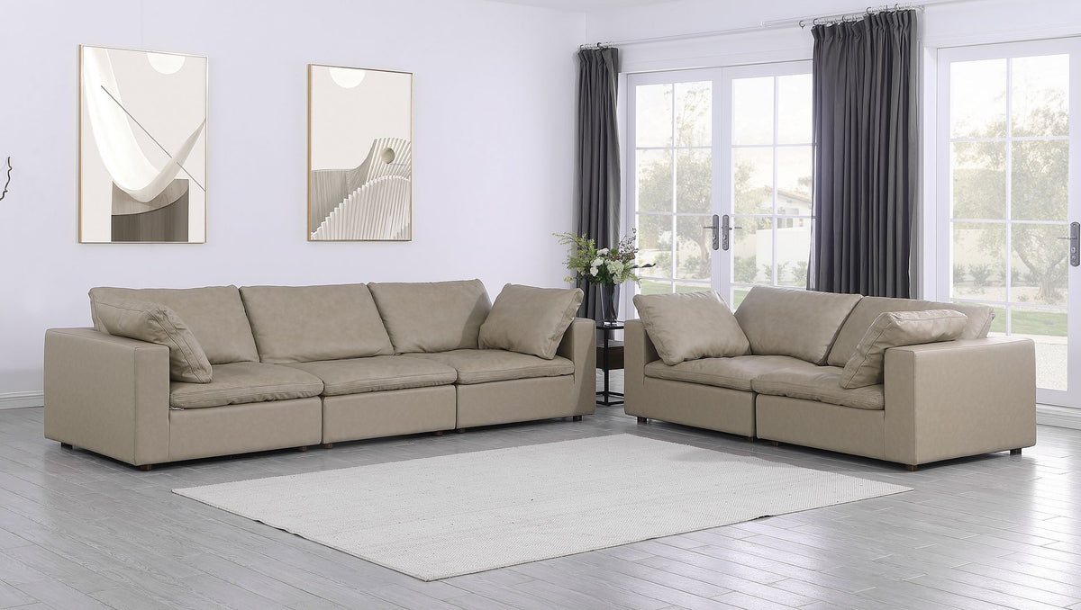 DivanItalia 1100 2-Piece Sofa Set – Top-Grain Italian Leather - Beige
