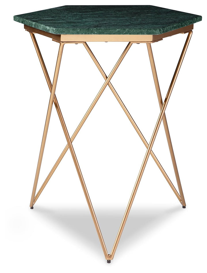 Engelton - Accent Table - Green / Gold