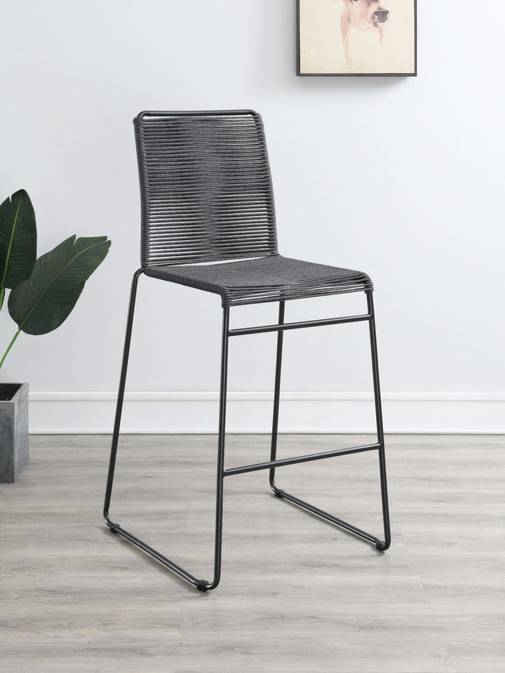 Coaster Furniture 192064 Jerome Woven Rope Metal Bar Chair Charcoal