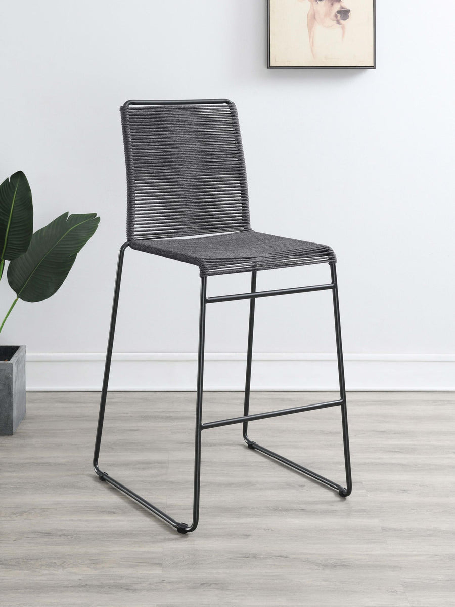Coaster Furniture 192064 Jerome Woven Rope Metal Bar Chair Charcoal