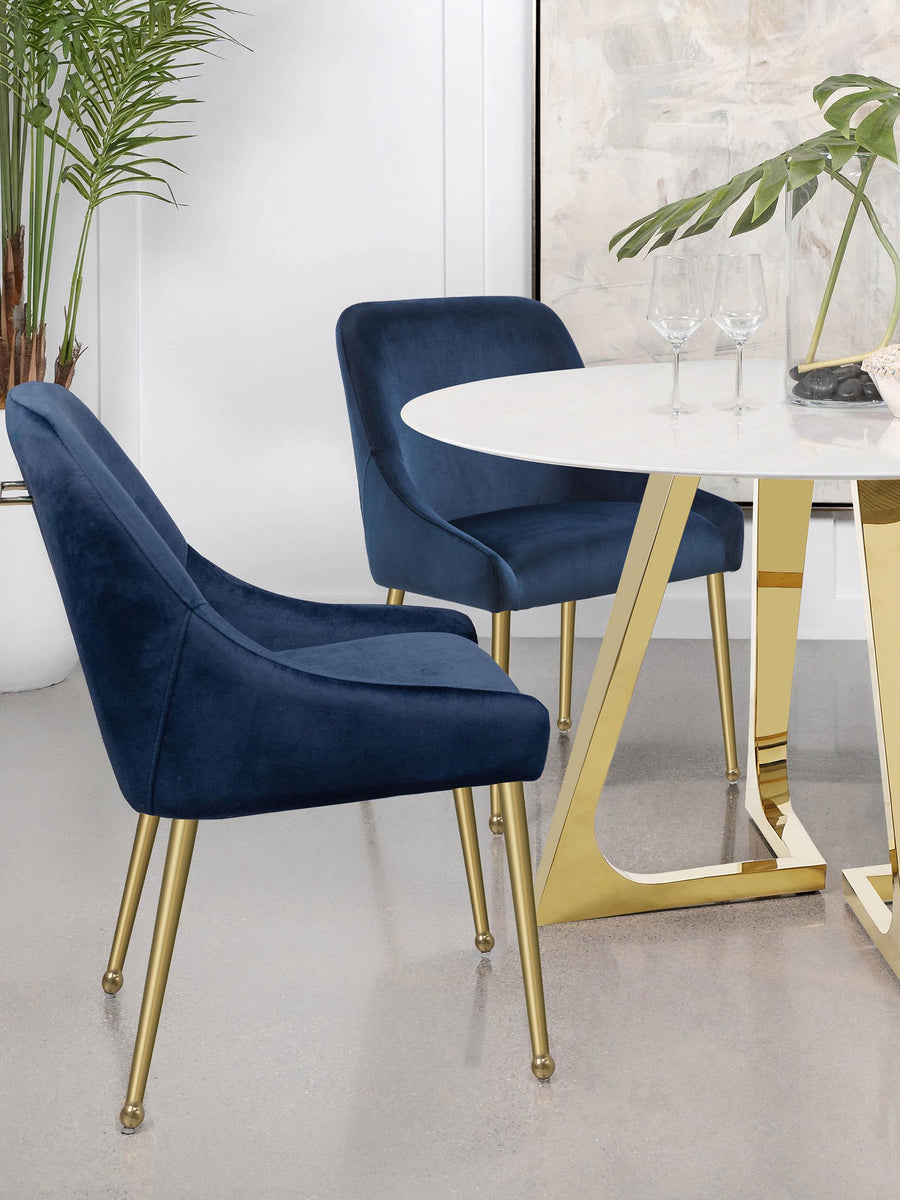 Coaster Furniture 192492 Mayette Upholstered Dining Side Chair Blue