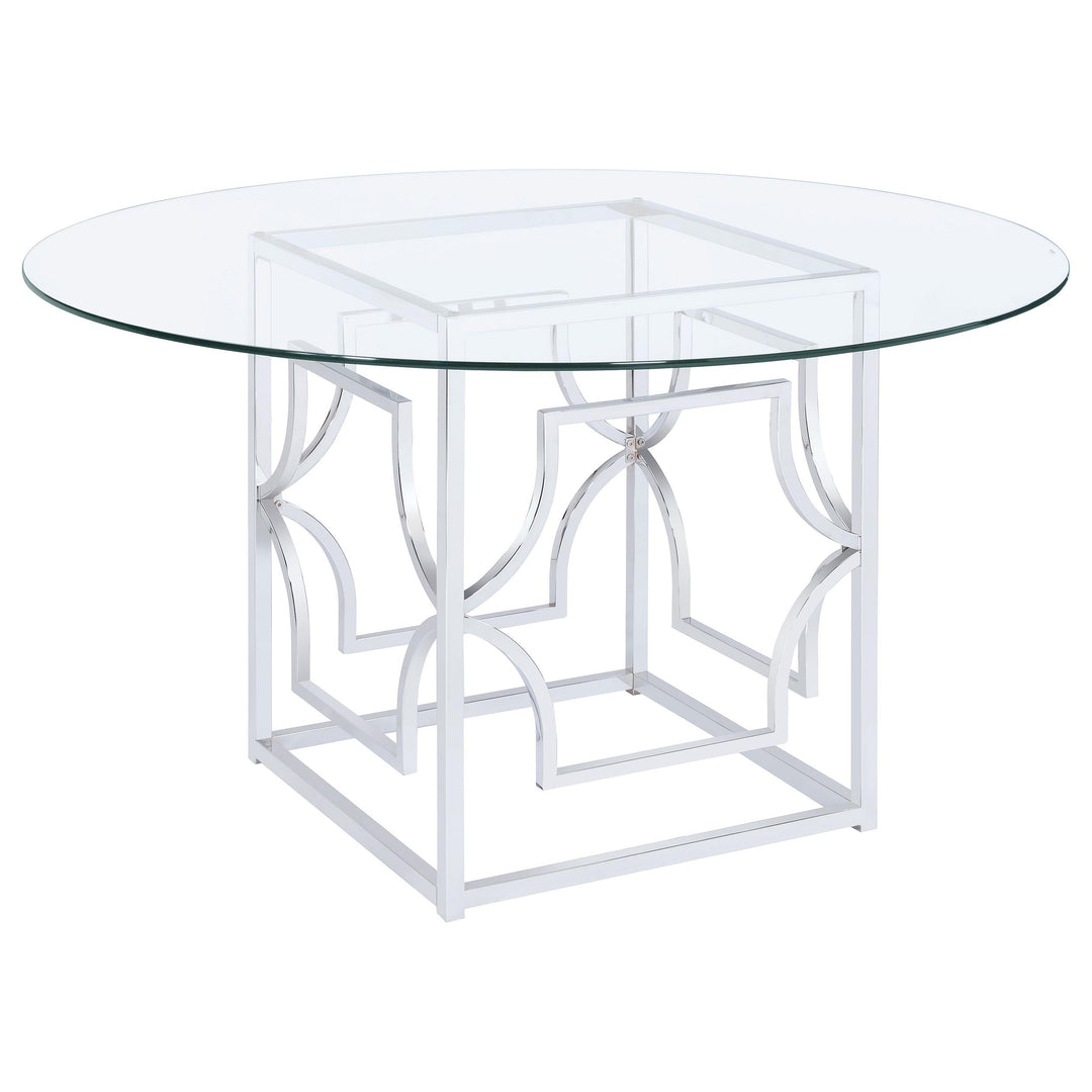 Coaster Furniture 192561BG Starlight Round 54-inch Glass Top Metal Dining Table Chrome