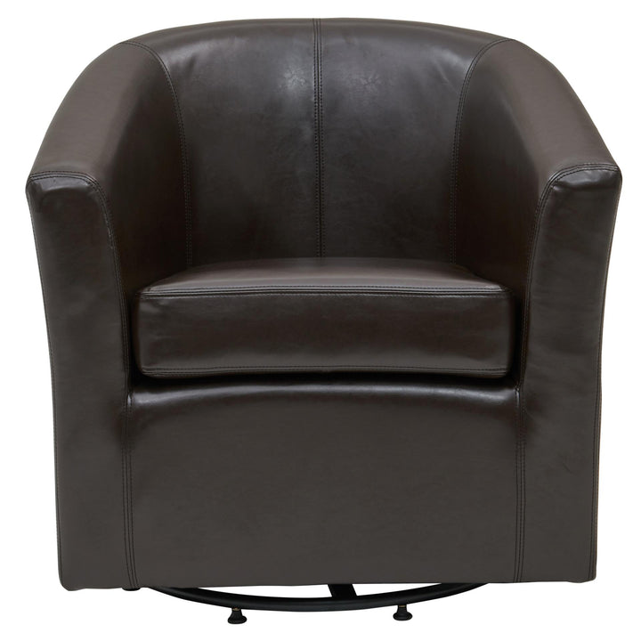 Hayden Bonded Leather Swivel Accent Arm Chair - Brown - view 4