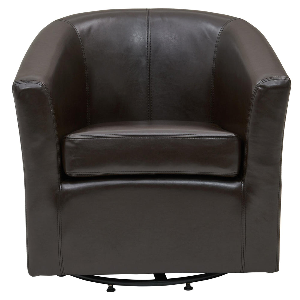 Hayden Bonded Leather Swivel Accent Arm Chair - Brown - view 4