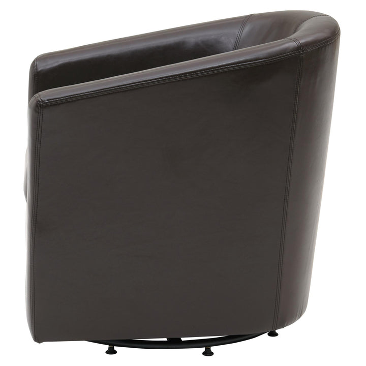 Hayden Bonded Leather Swivel Accent Arm Chair - Brown - view 5