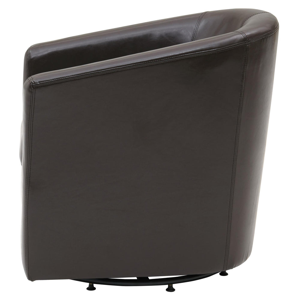 Hayden Bonded Leather Swivel Accent Arm Chair - Brown - view 5