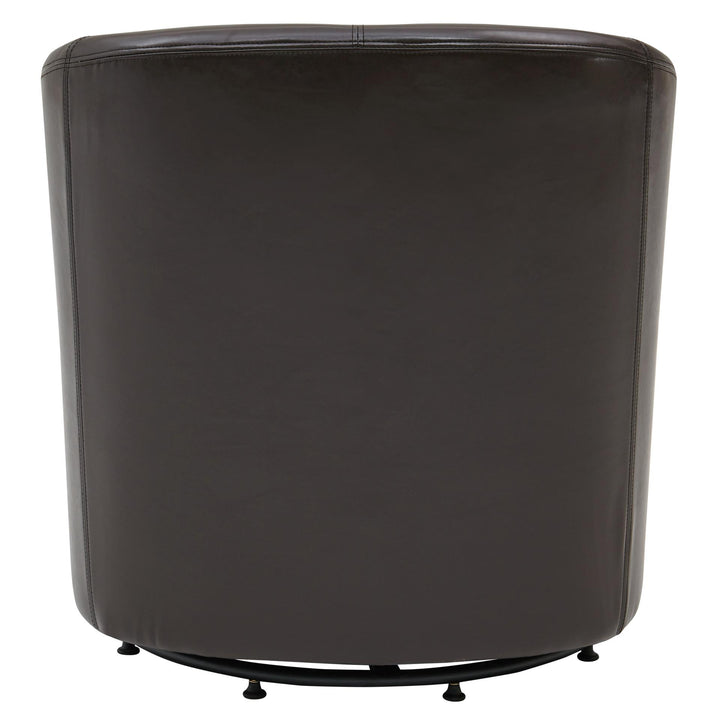 Hayden Bonded Leather Swivel Accent Arm Chair - Brown - view 6