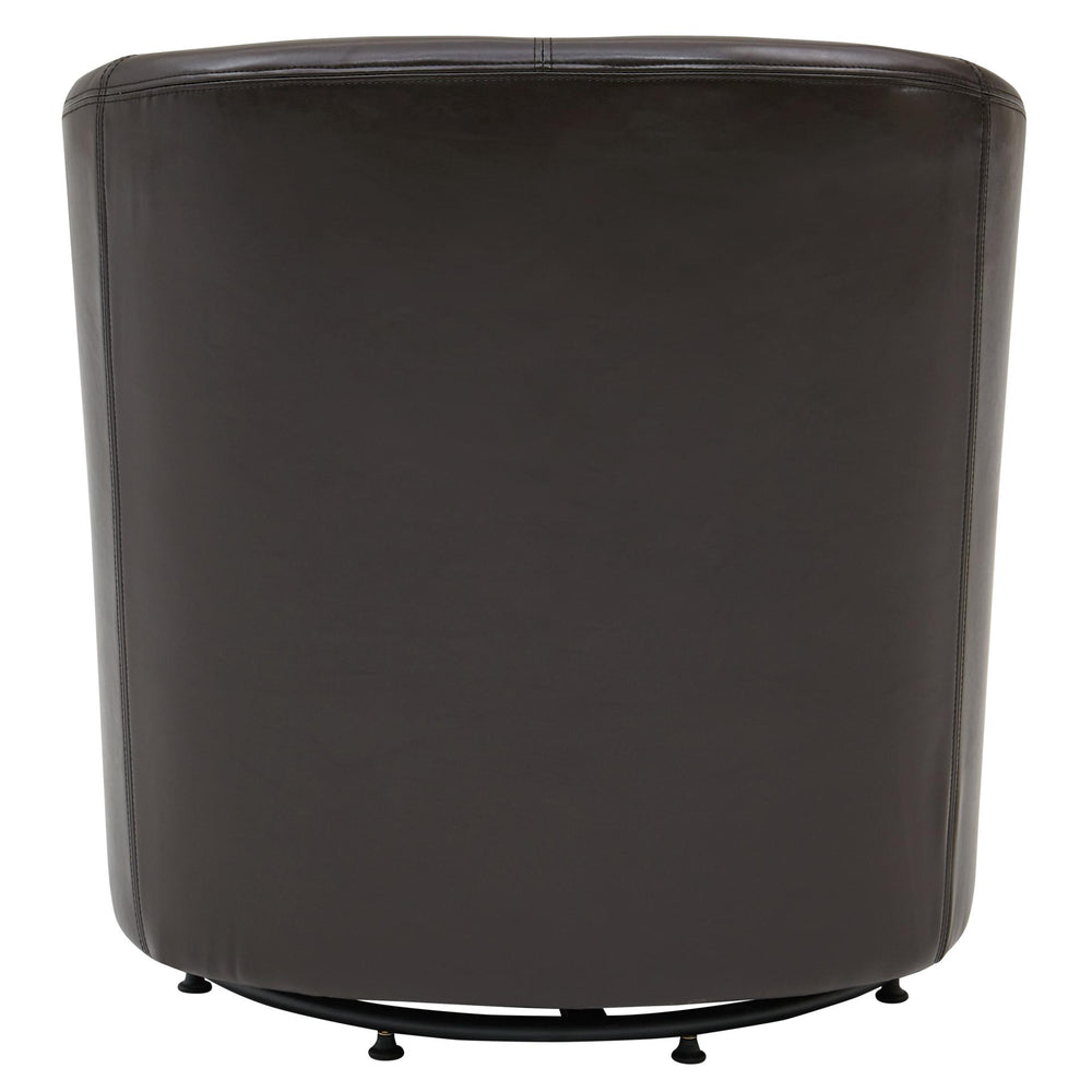 Hayden Bonded Leather Swivel Accent Arm Chair - Brown - view 6