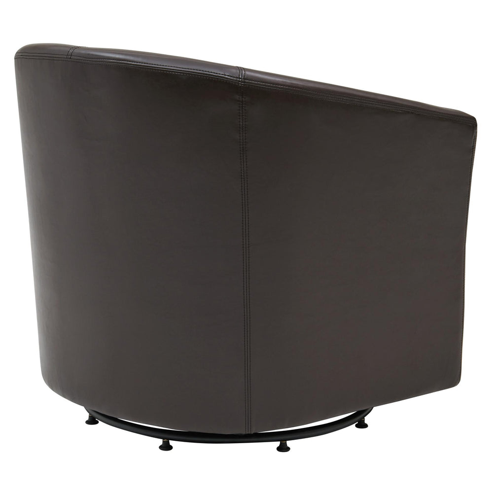 Hayden Bonded Leather Swivel Accent Arm Chair - Brown - view 7