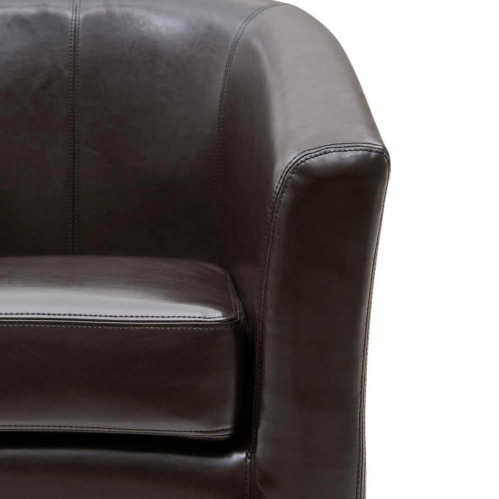 Hayden Bonded Leather Swivel Accent Arm Chair - Brown - view 8
