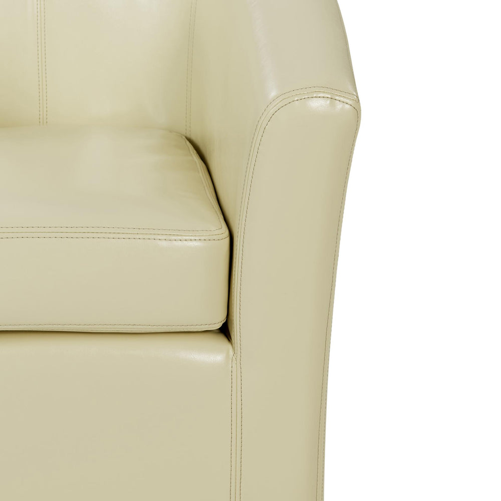 Hayden Bonded Leather Swivel Accent Arm Chair - Beige - view 8