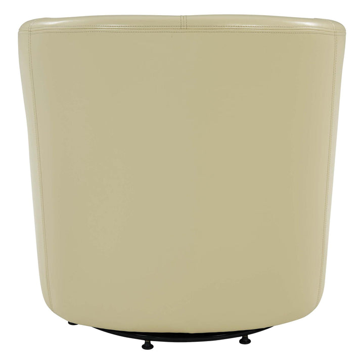 Hayden Bonded Leather Swivel Accent Arm Chair - Beige - view 6