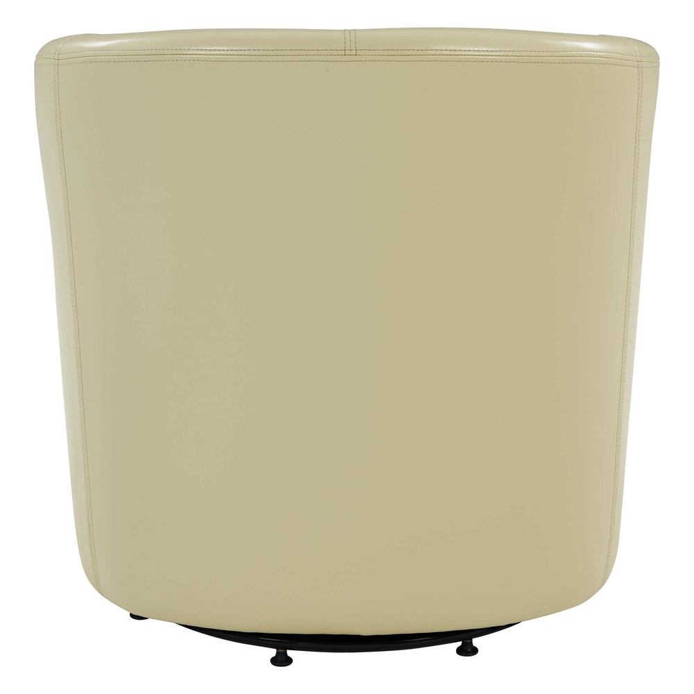 Hayden Bonded Leather Swivel Accent Arm Chair - Beige - view 6
