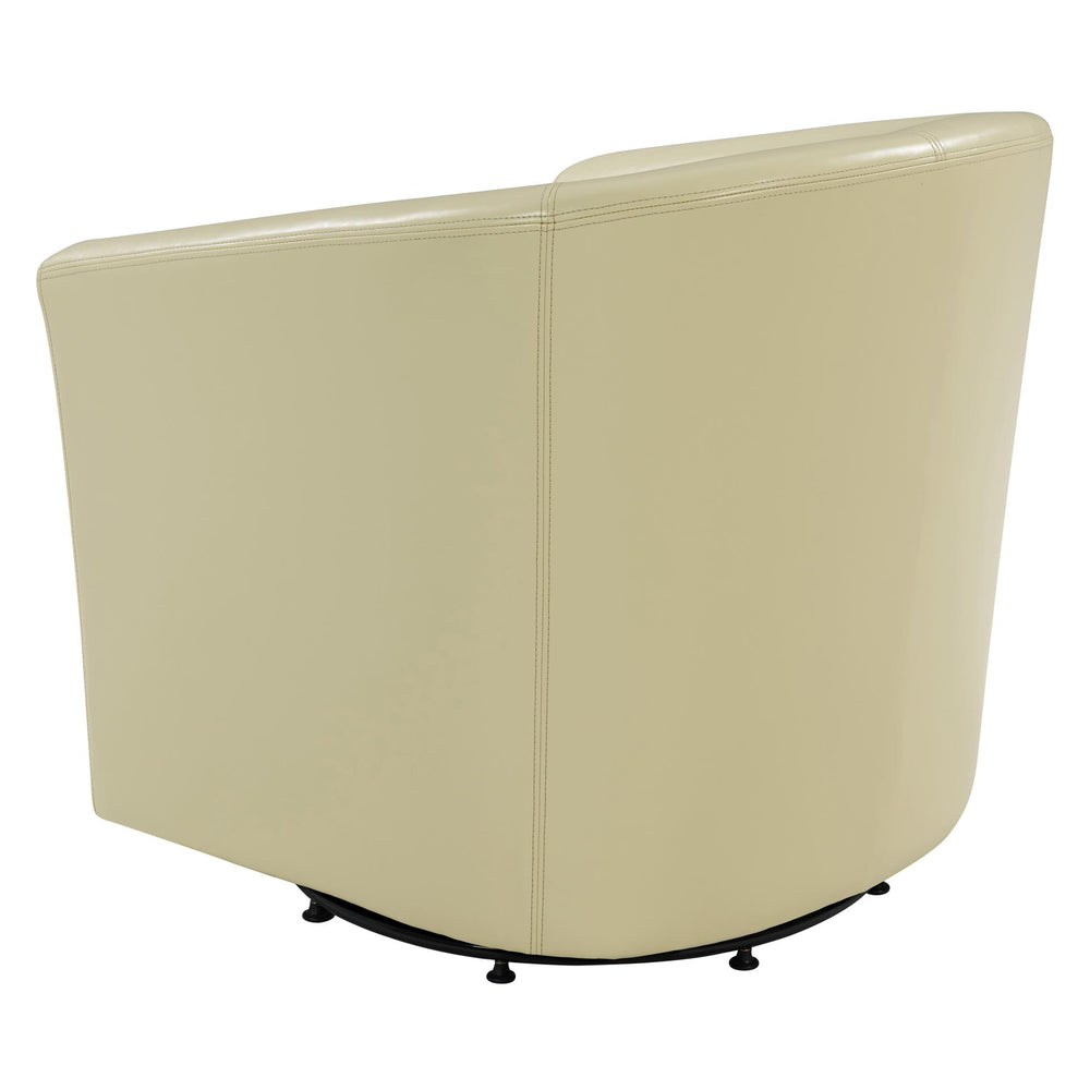 Hayden Bonded Leather Swivel Accent Arm Chair - Beige - view 7