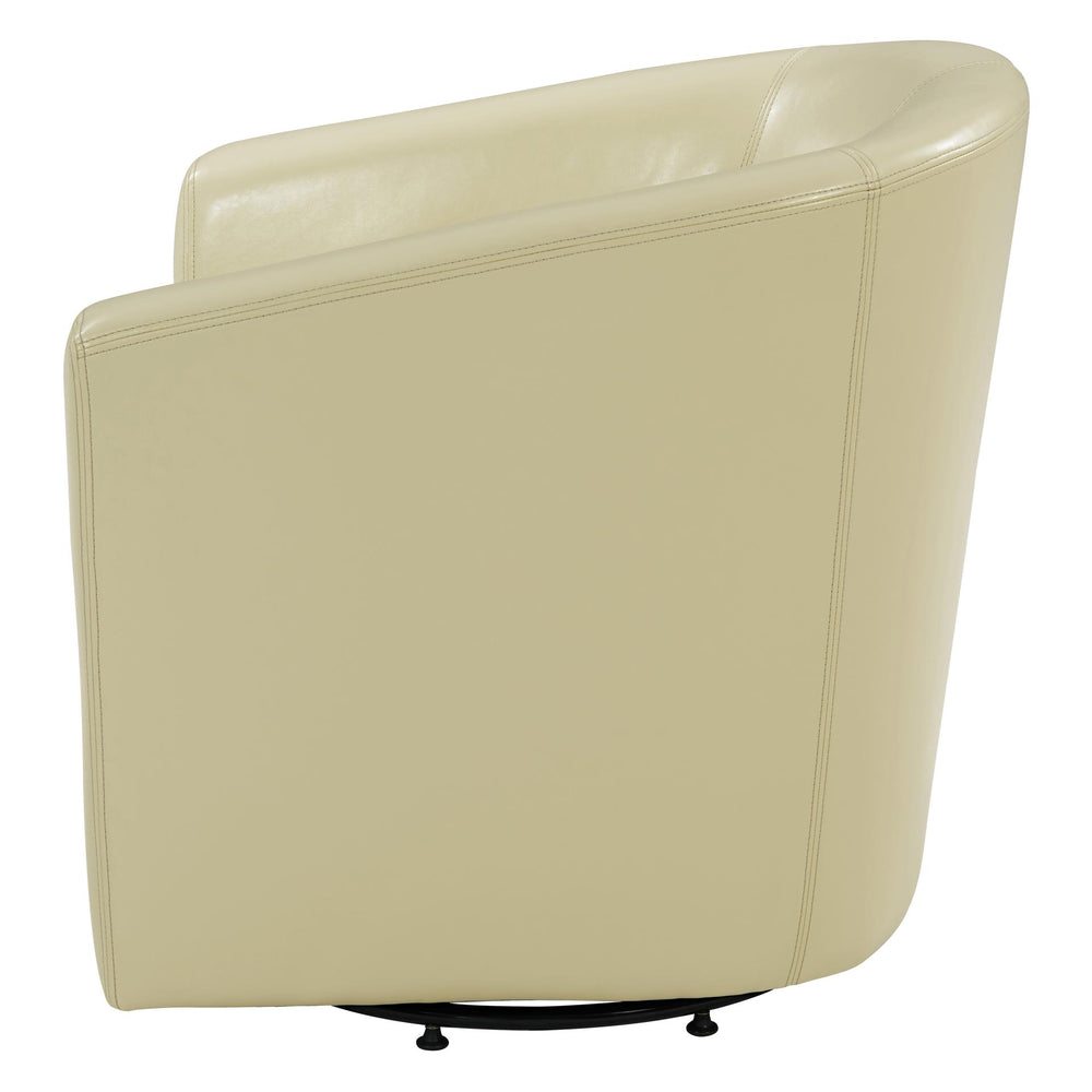 Hayden Bonded Leather Swivel Accent Arm Chair - Beige - view 5