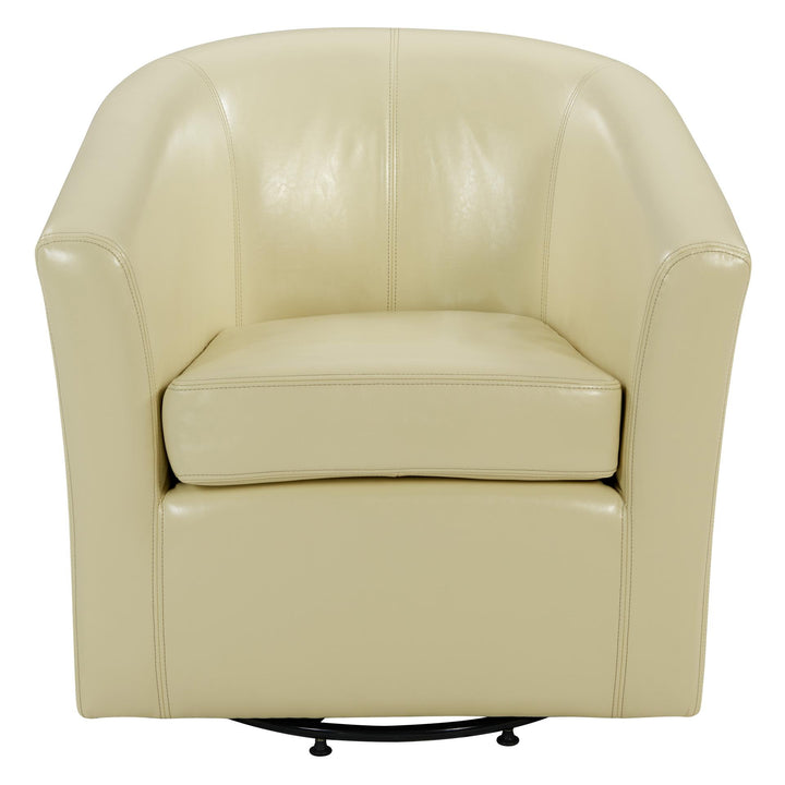 Hayden Bonded Leather Swivel Accent Arm Chair - Beige - view 4