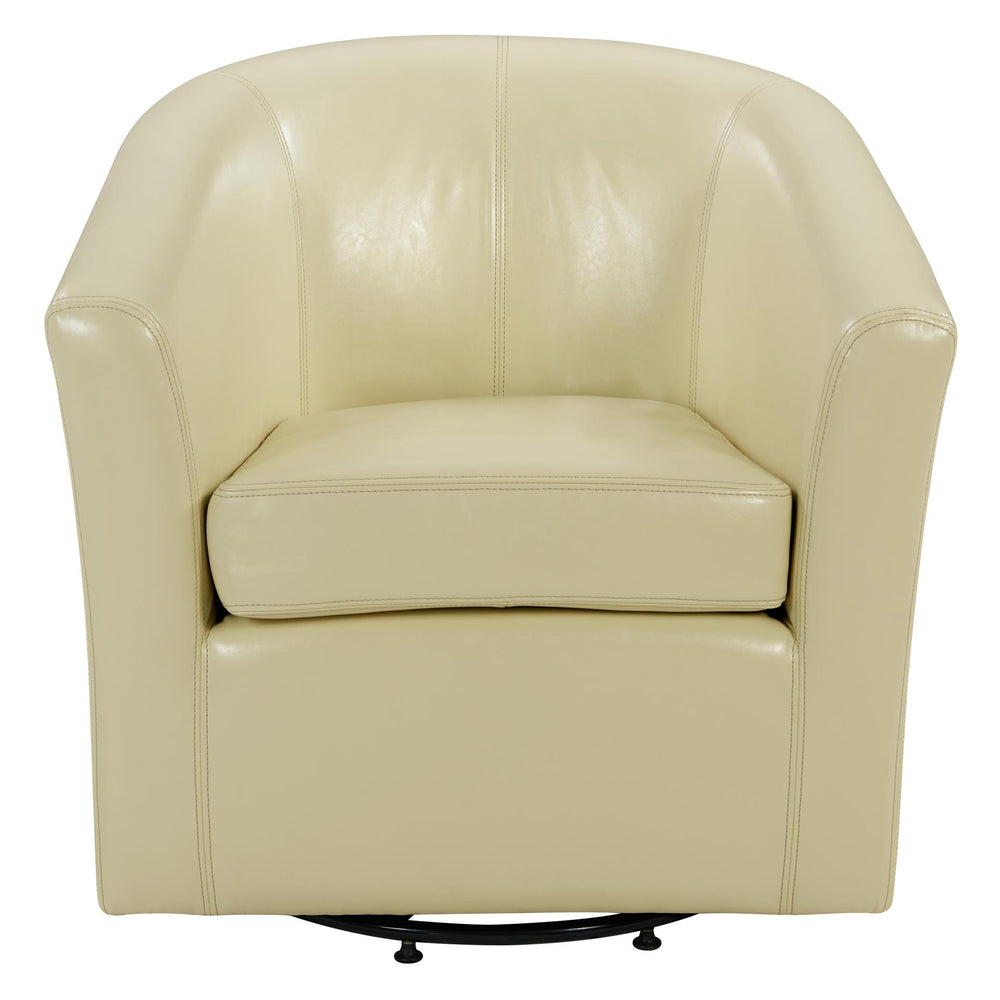 Hayden Bonded Leather Swivel Accent Arm Chair - Beige - view 4