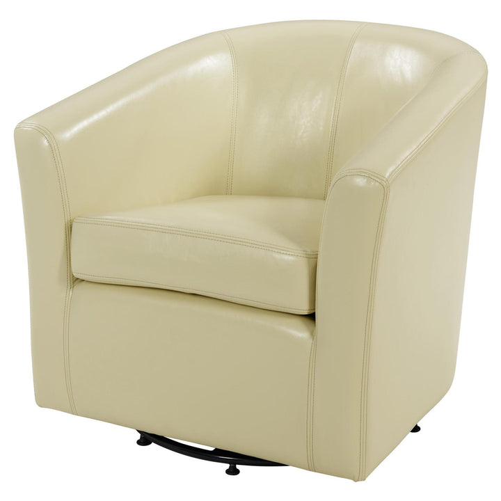 Hayden Bonded Leather Swivel Accent Arm Chair - Beige