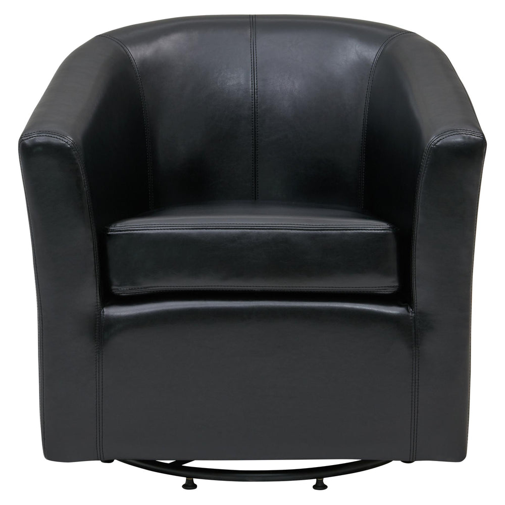 Hayden Bonded Leather Swivel Accent Arm Chair - Black - view 4