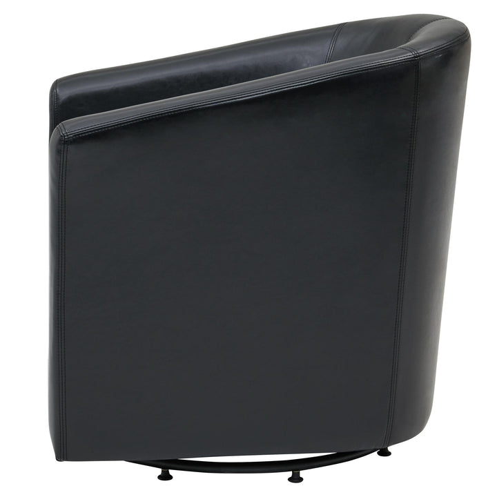 Hayden Bonded Leather Swivel Accent Arm Chair - Black - view 5