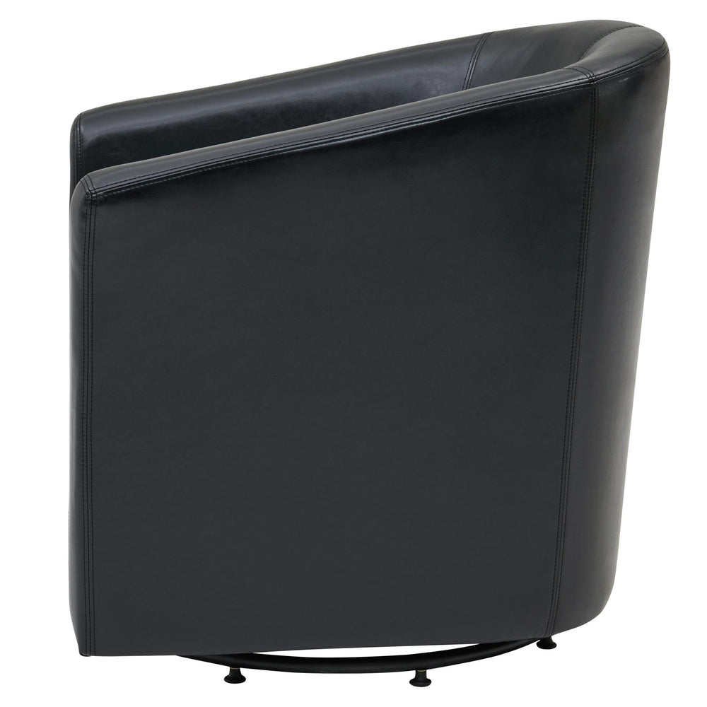 Hayden Bonded Leather Swivel Accent Arm Chair - Black - view 5