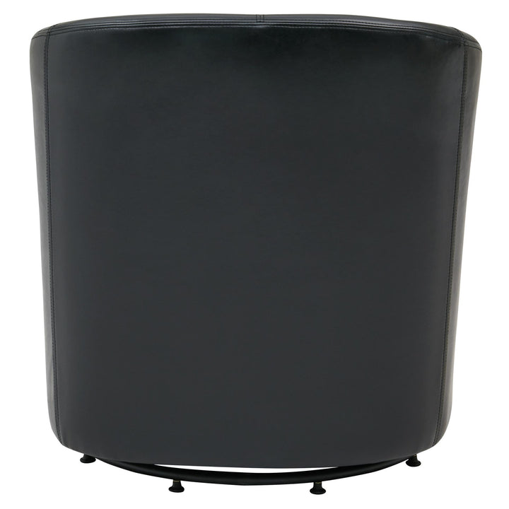 Hayden Bonded Leather Swivel Accent Arm Chair - Black - view 6