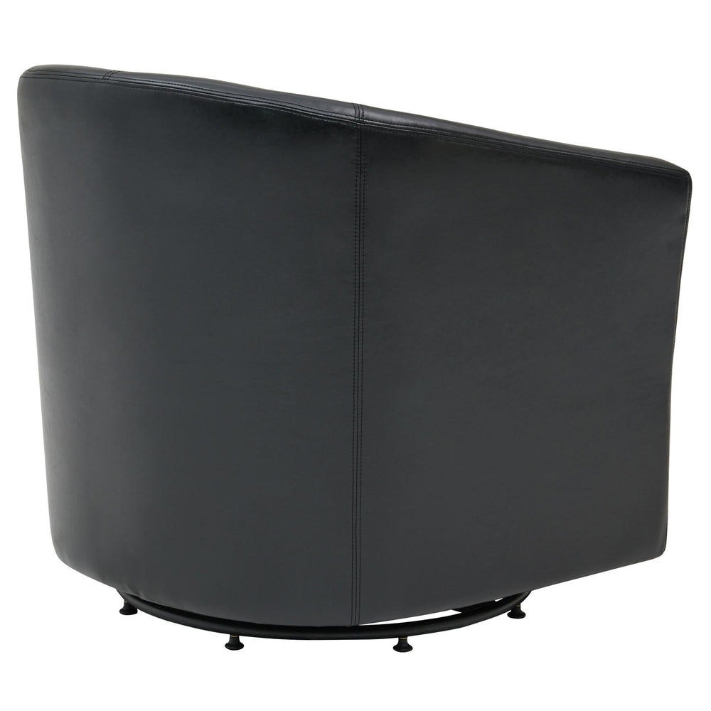 Hayden Bonded Leather Swivel Accent Arm Chair - Black - view 7